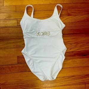 Michael Kors white one piece bathing suit